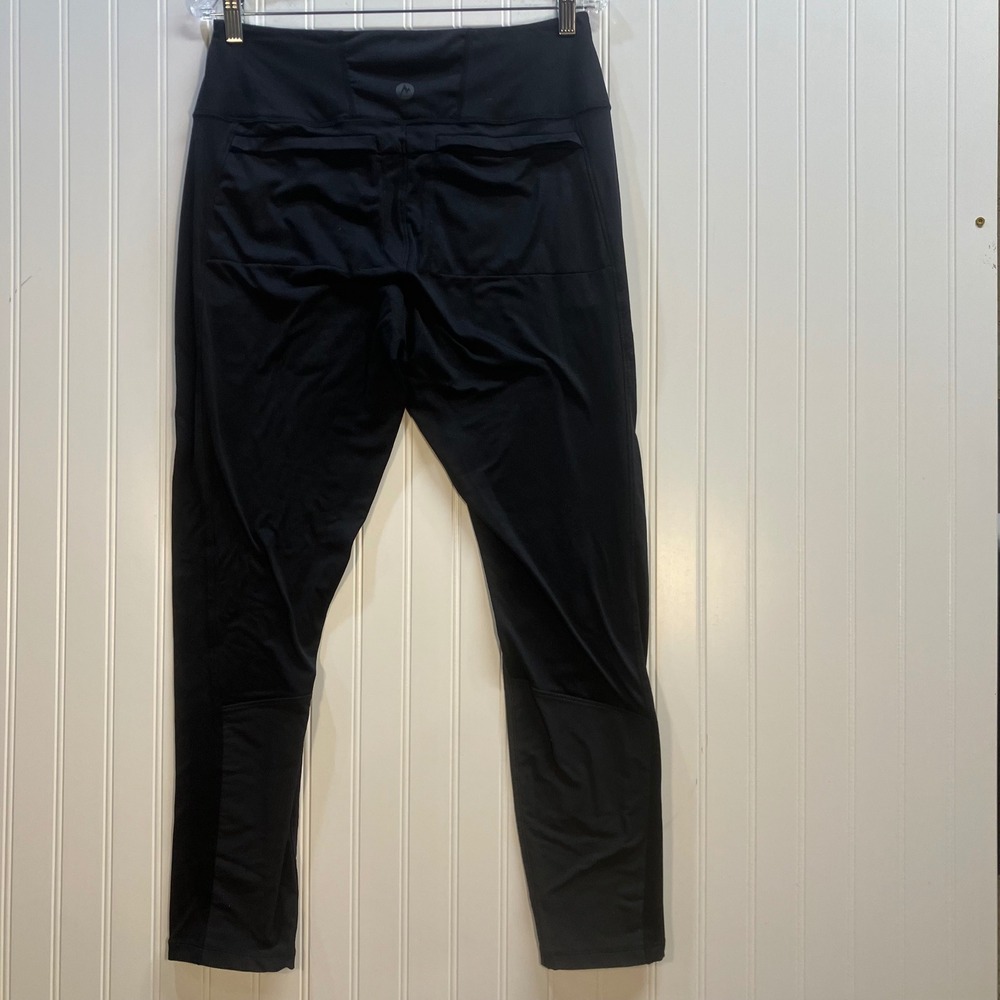 Marmot Womens Black High Waisted Performance Hiking Leggings Large Pockets L - Picture 2 of 14